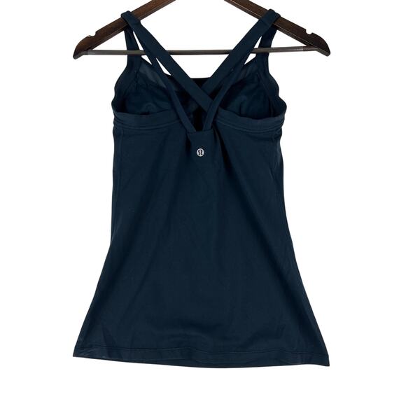 Lululemon Teal Green Strappy Tank With Shelf Bra Women’s SZ 4 EUC - Picture 2 of 8